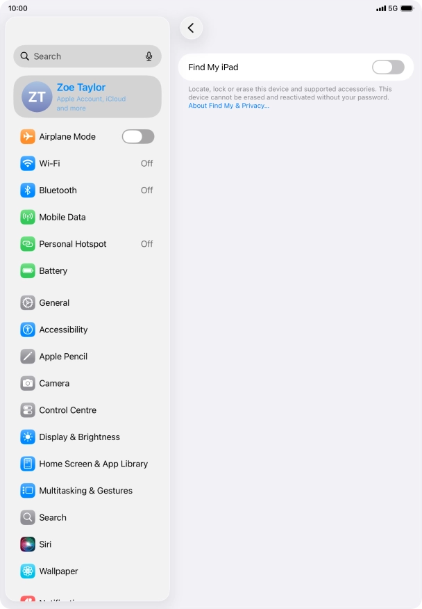 Press the indicator next to 