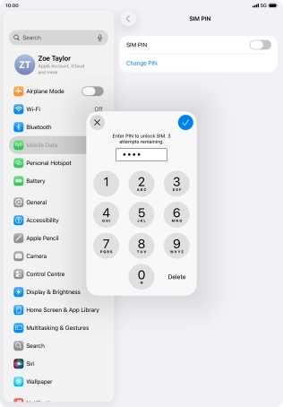 Key in your PIN and press the confirm icon.