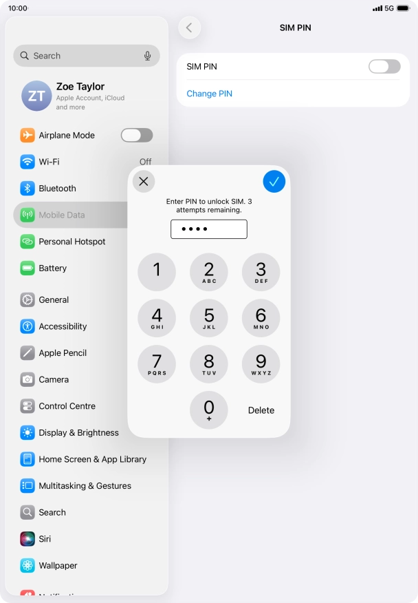 Key in your PIN and press the confirm icon.