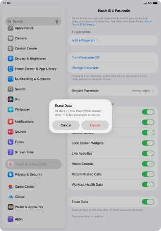 If you turn on the function, press Enable.
