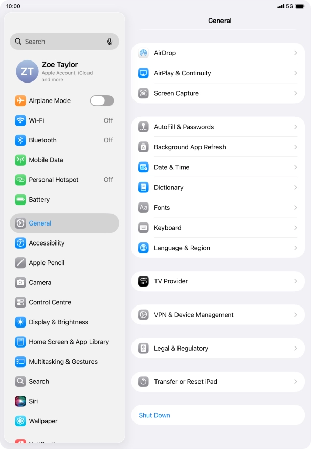 Press Language & Region.