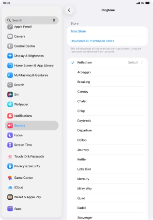 Press the required ring tones to hear them.