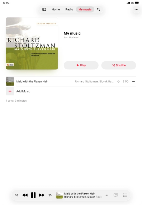 Press the song title.