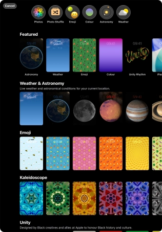 Press the required category and follow the instructions on the screen to select the required background image.