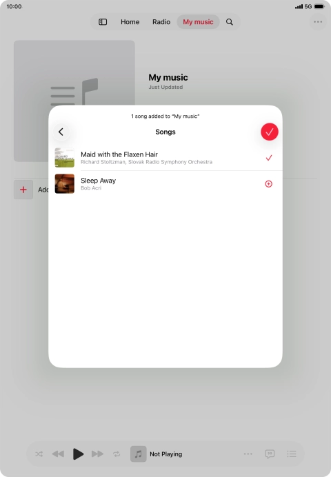 Press the confirm icon.
