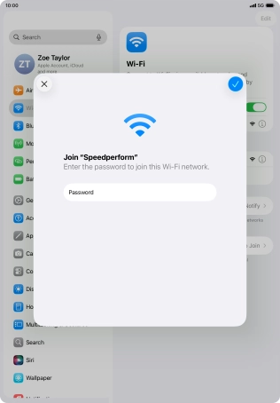 Press the confirm icon.
