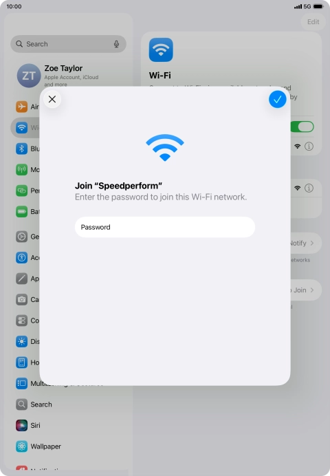 Press the confirm icon.