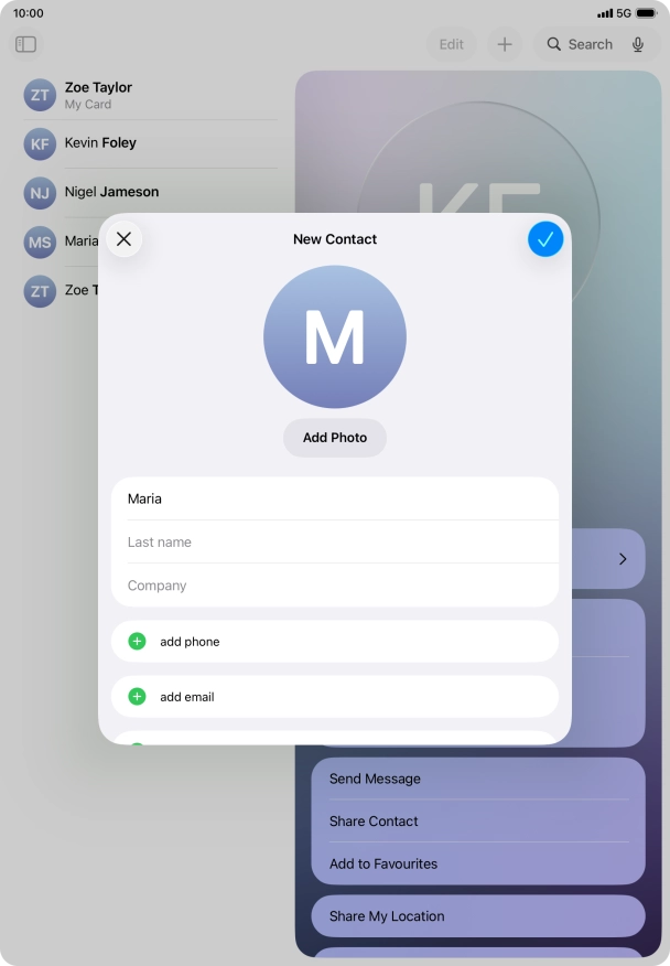 Press Last name and key in the last name.