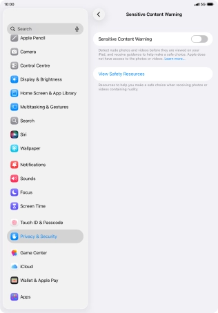 Press the indicator next to 