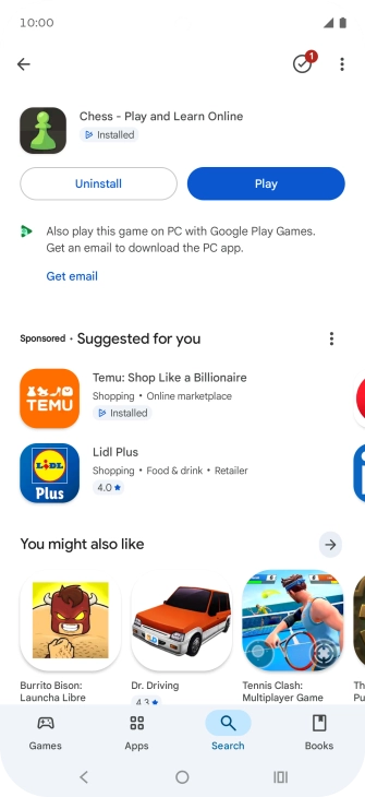 Press the Home key to return to the home screen.