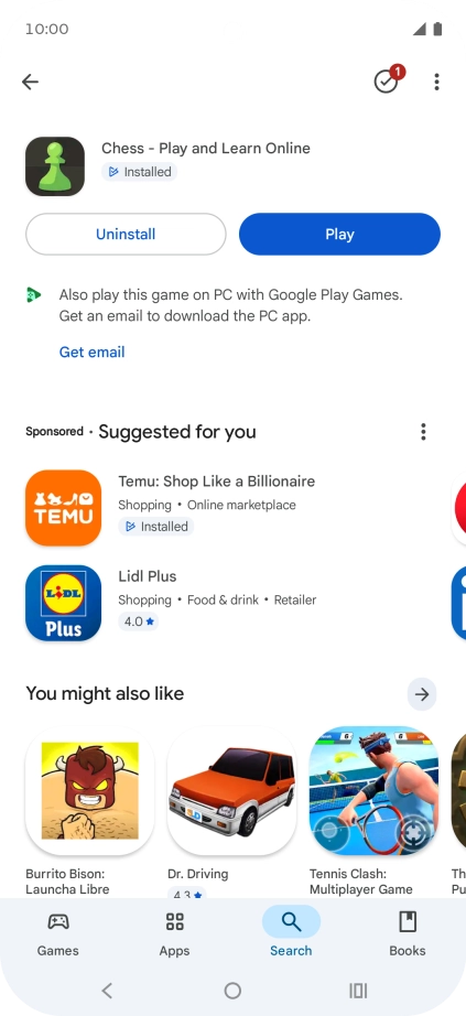 Press the Home key to return to the home screen.