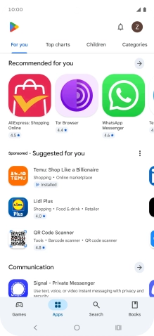 Press the profile icon. Press the profile icon.