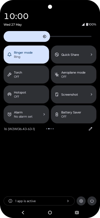 Press the low power mode icon to turn on the function.