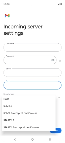 Press SSL/TLS. Press SSL/TLS.