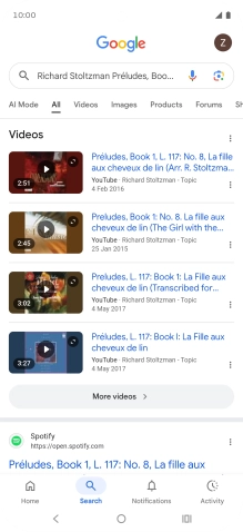 Follow the instructions on the screen to use the search results.