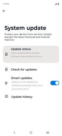 Press Check for updates. If a new software version is available, it's displayed. Follow the instructions on the screen to update the phone software.