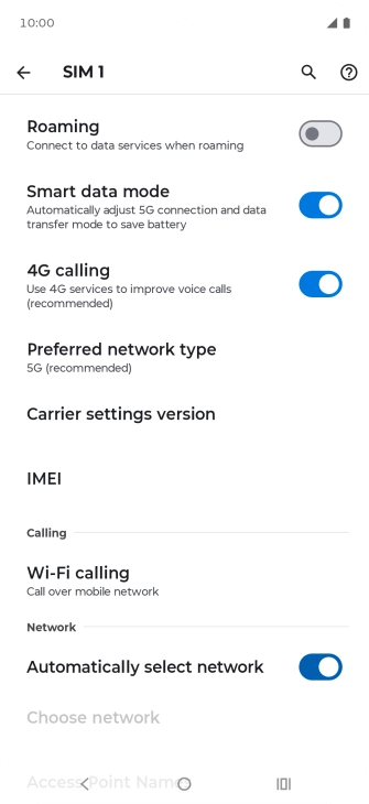 Press the indicator next to 