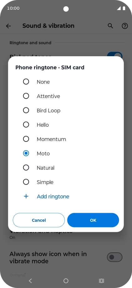 Press the required ring tones to hear them.