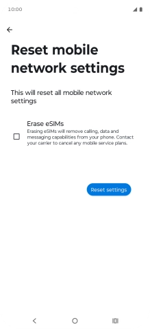 Press Reset settings.