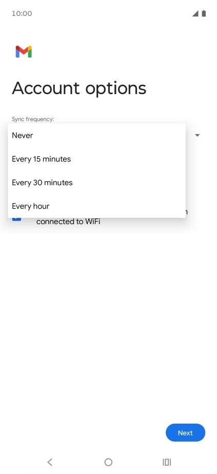 Press the required setting. Press the required setting.