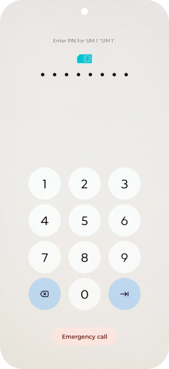 If your SIM is locked, key in your PIN and press arrow right.