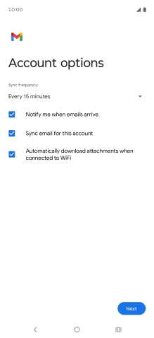 If this screen is displayed, you email account has been recognised and set up automatically. Follow the instructions on the screen to key in more information and finish setting up your phone. If this screen is displayed, you email account has been recognised and set up automatically. Follow the instructions on the screen to key in more information and finish setting up your phone.