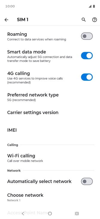Press the indicator next to 