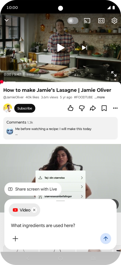Follow the instructions on the screen to type or speak the required question for the video.