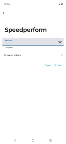 Key in the password for the Wi-Fi network and press Connect.