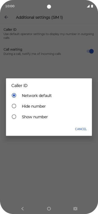 Press Show number to turn on caller identification.