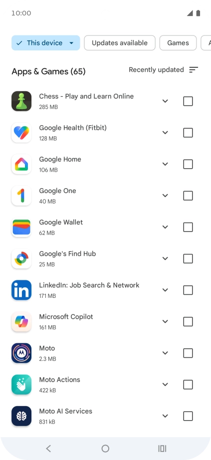 Press the required app.