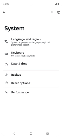 Press Reset options.