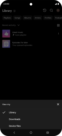 Press the required category and go to the required audio file.