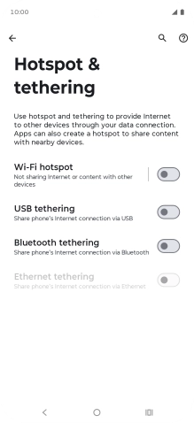 Press Wi-Fi hotspot. Press Wi-Fi hotspot.