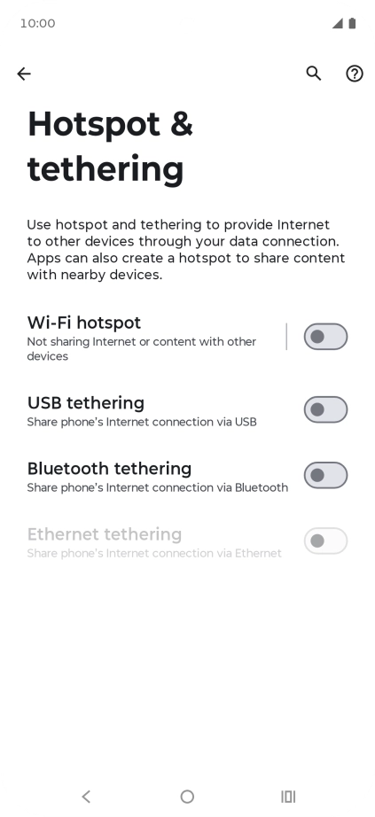 Press Wi-Fi hotspot. Press Wi-Fi hotspot.