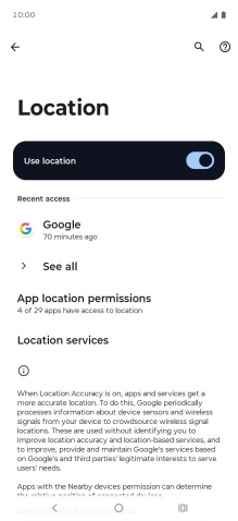 Press App location permissions. Press App location permissions.