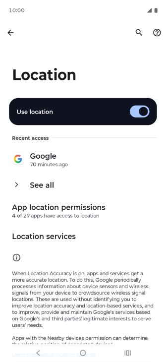 Press App location permissions. Press App location permissions.
