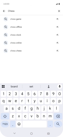 Key in the name or subject of the required app and press the search icon.