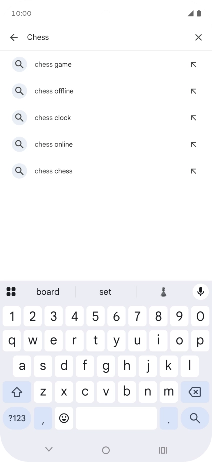 Key in the name or subject of the required app and press the search icon.