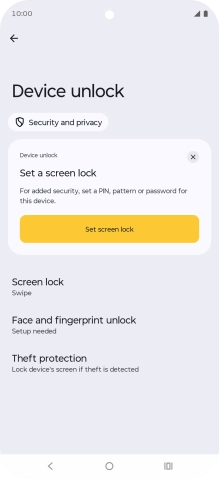 Press Face and fingerprint unlock.