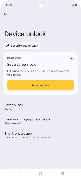 Press Face and fingerprint unlock.
