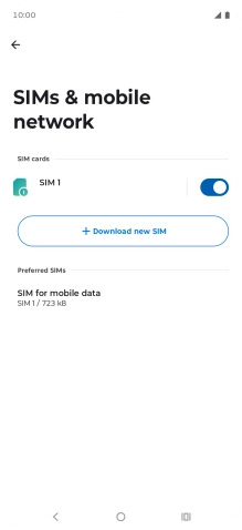Press the name of the SIM. Press the name of the SIM.