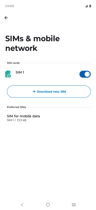 Press the name of the SIM. Press the name of the SIM.