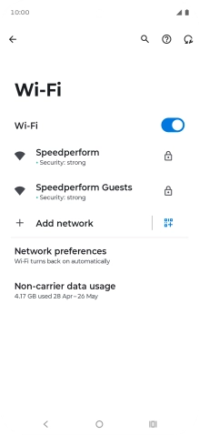 Press the required Wi-Fi network.