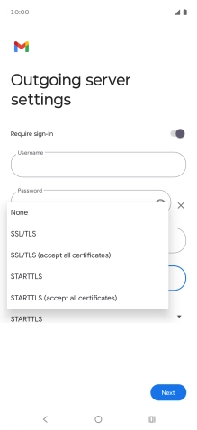 Press SSL/TLS. Press SSL/TLS.