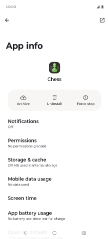 Press Storage & cache.