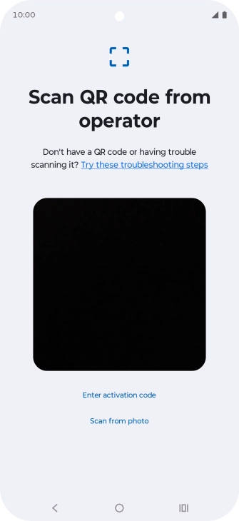 Place the QR code you've received inside the phone camera frame to scan the code.