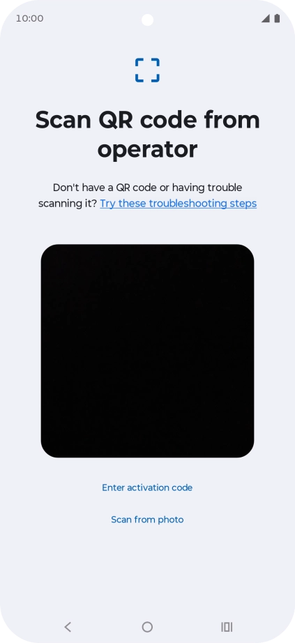 Place the QR code you've received inside the phone camera frame to scan the code.