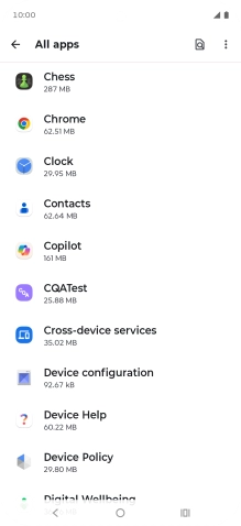 Press the required app.