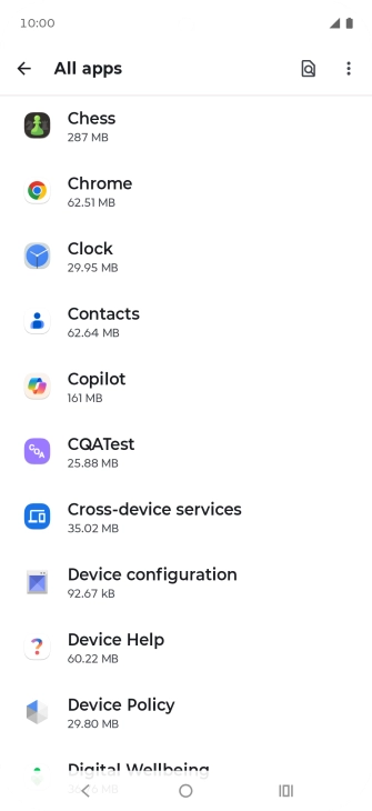 Press the required app.